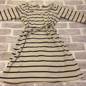 Rumor Has It White and Black Stripe Dress