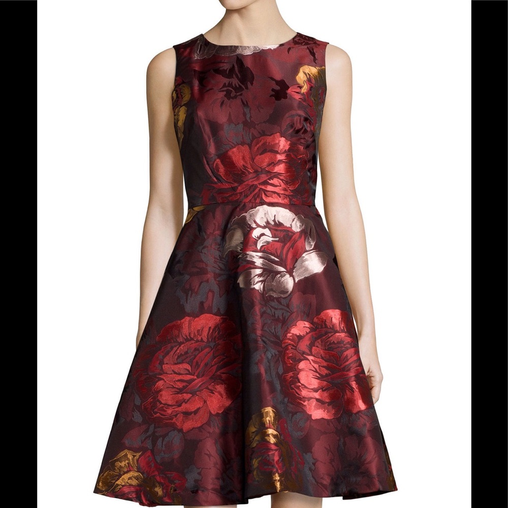 Chetta B Brocade Sleeveless Fit & Flare Dress - Picture 1 of 6