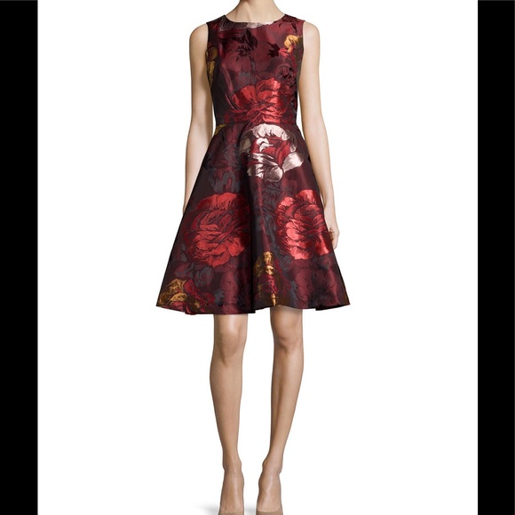 Chetta B Brocade Sleeveless Fit & Flare Dress - Picture 5 of 6