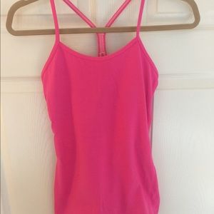 Bright pink size 4 lululemon power Y tank