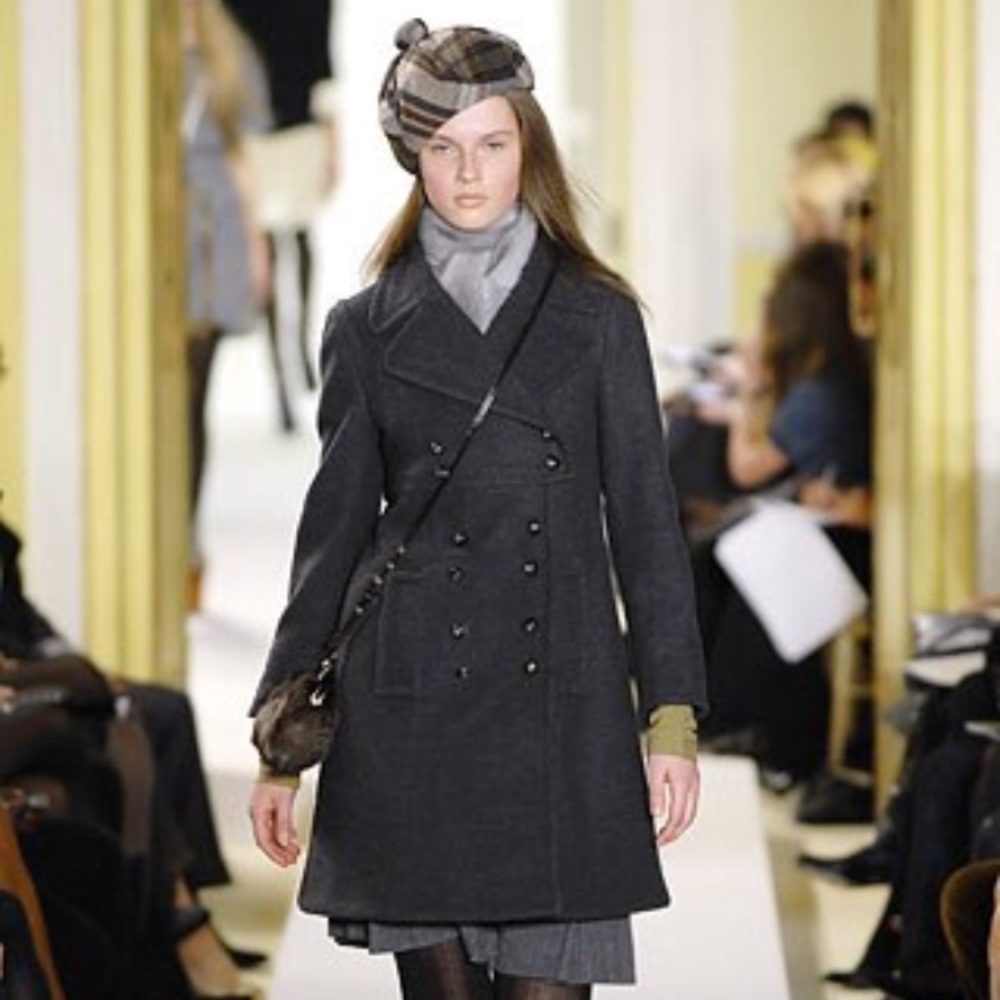 Marc by Marc Jacobs mid-length black wool coat.