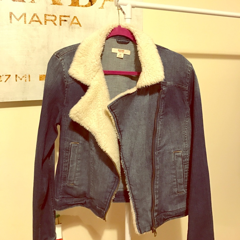 Shearling collar jean jacket