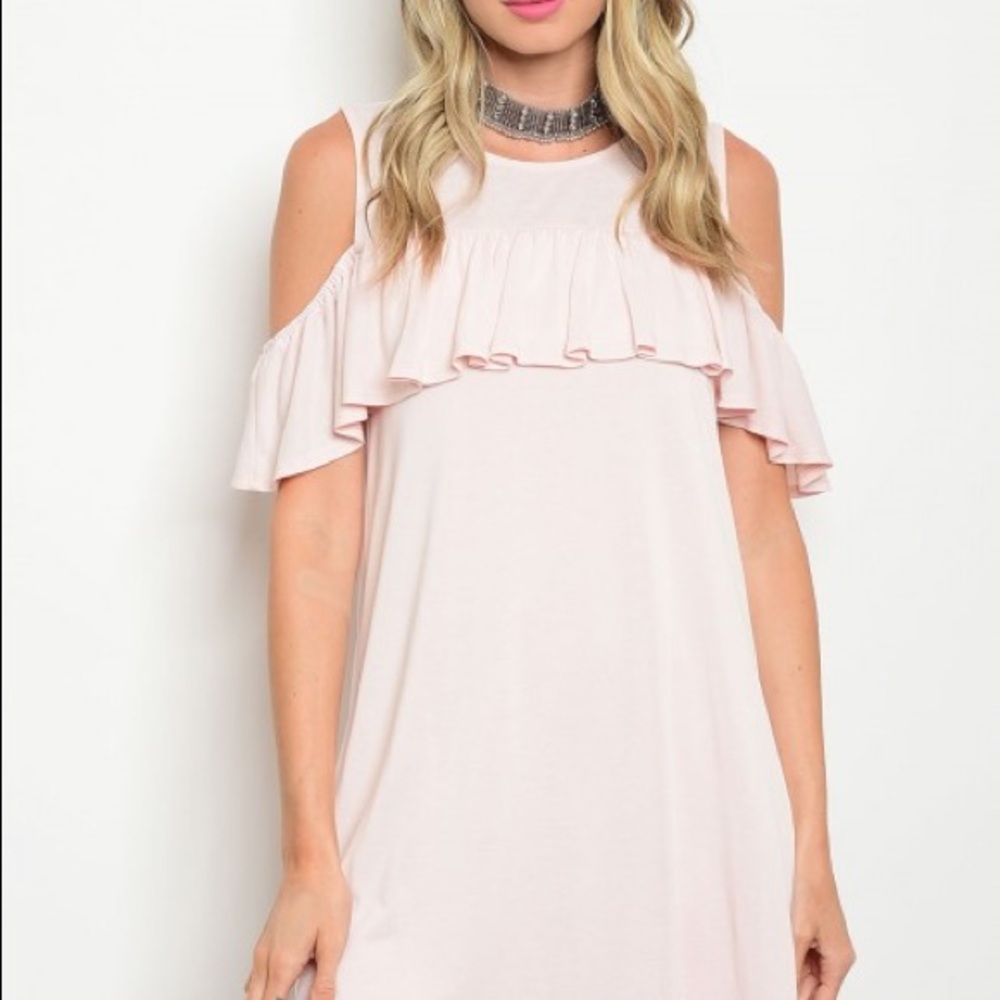FINAL SALE LAST 1 left! 🆕Blush ruffle dress - Picture 2 of 4
