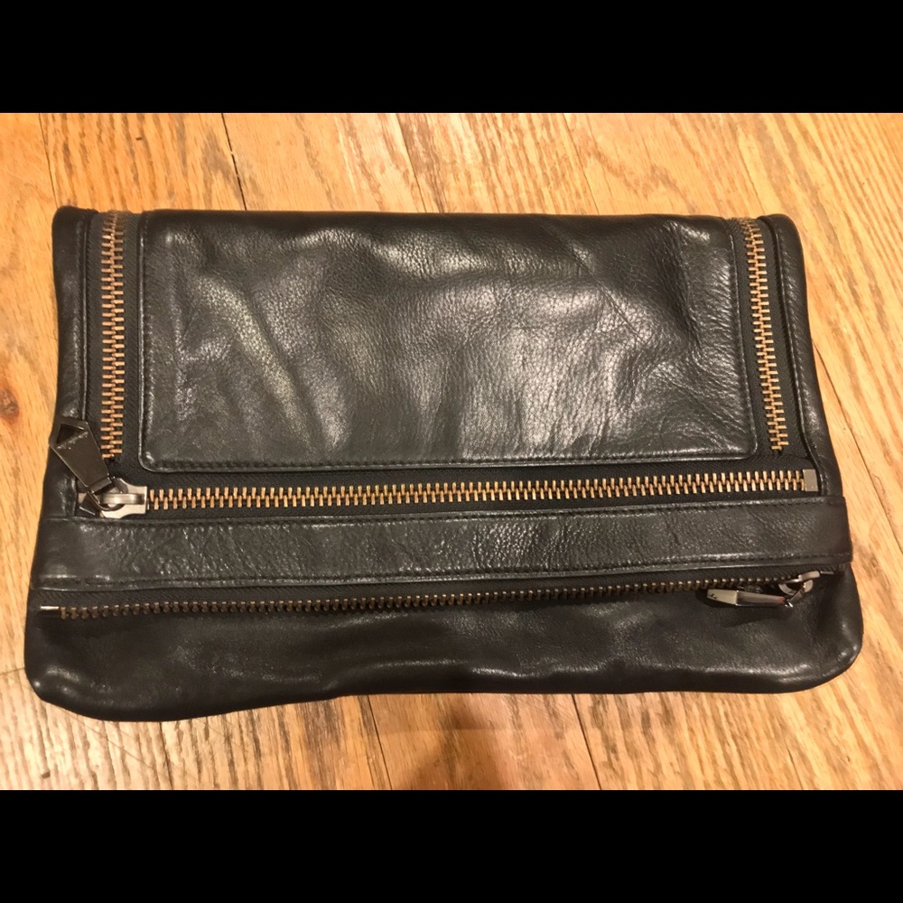 Christopher Kon Black leather clutch