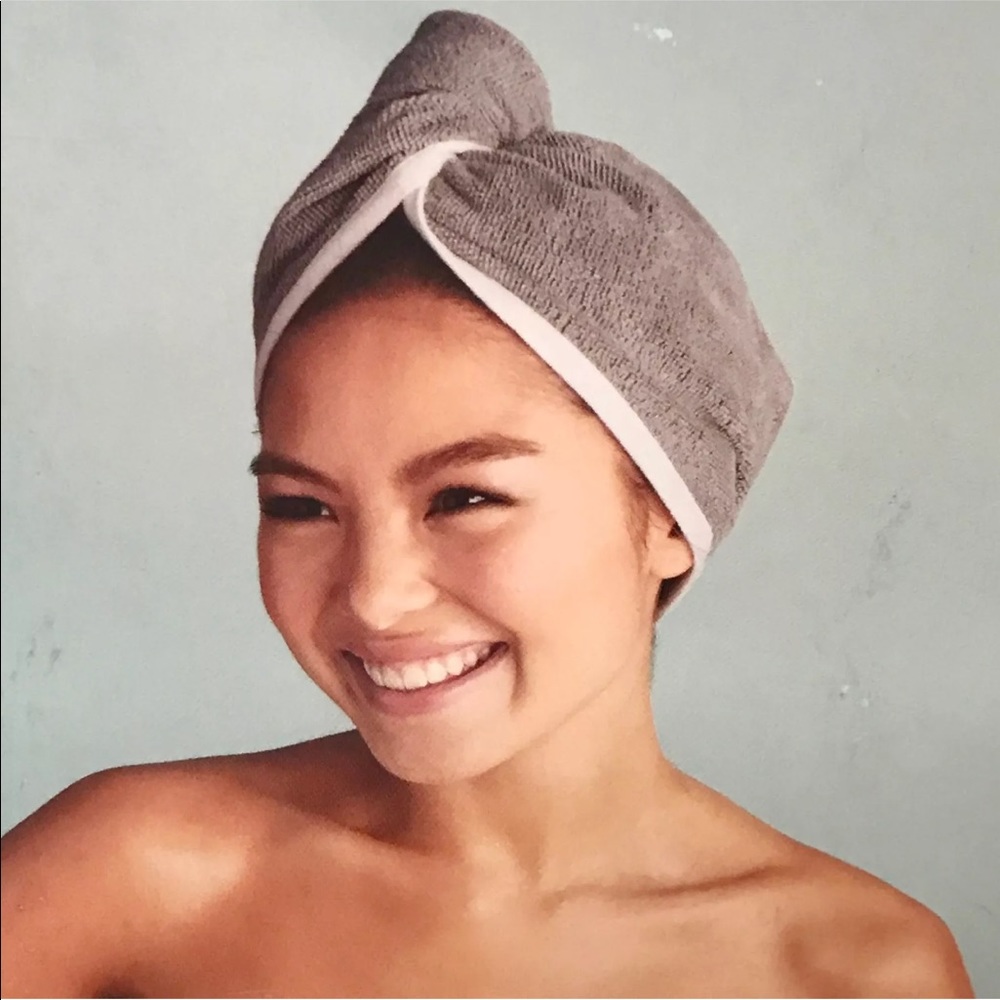 🎄 Hair Wrap Towels 2 pack Gray & White