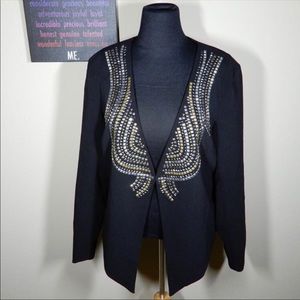 City Chic Black studded Blazer