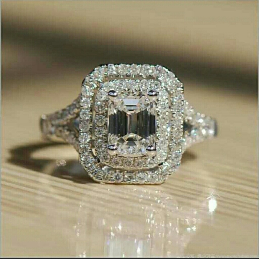 10k Gold GF Stamped Diamonique Promise ring