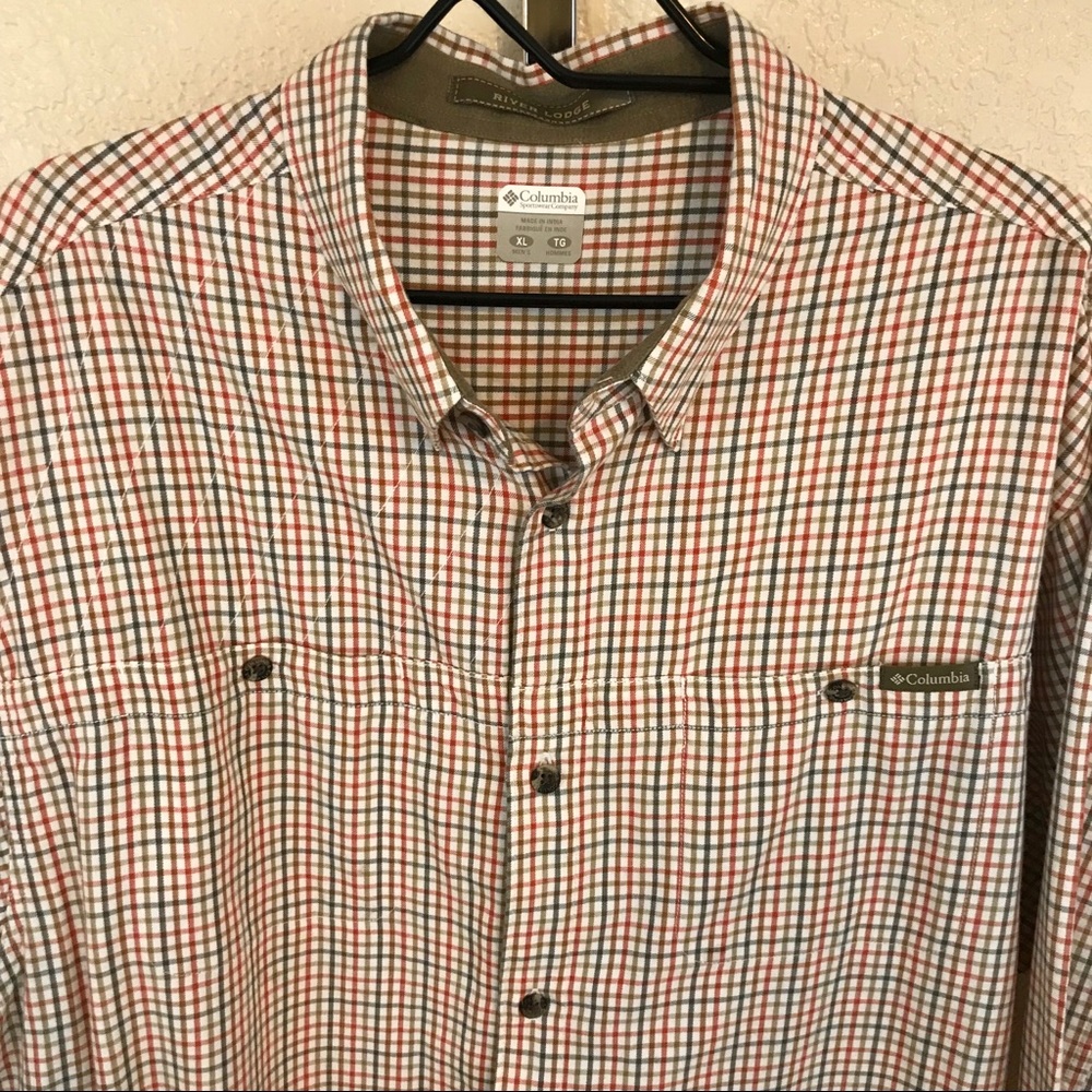 Columbia River Lodge Checkered L/S Shirt Sz XL