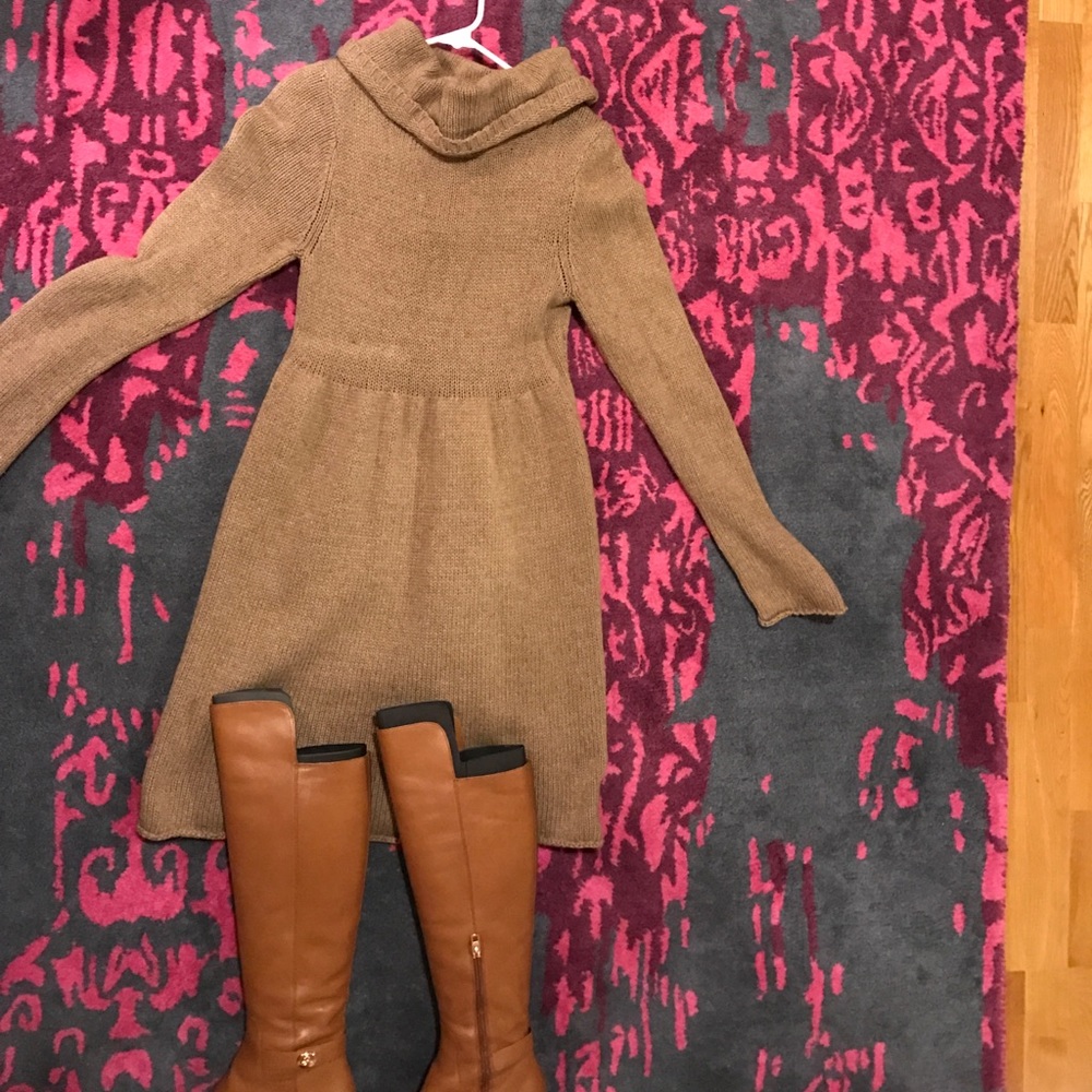 Camel sweater dress