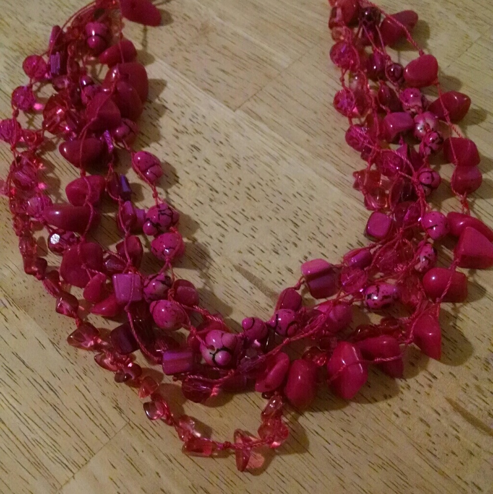 Hot pink statement necklace