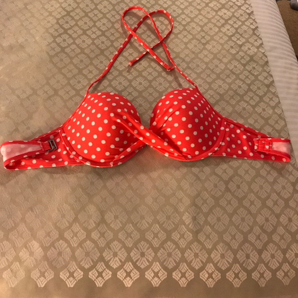 Holister polka dot bikini top.