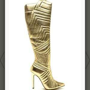 Gold Thigh Boots