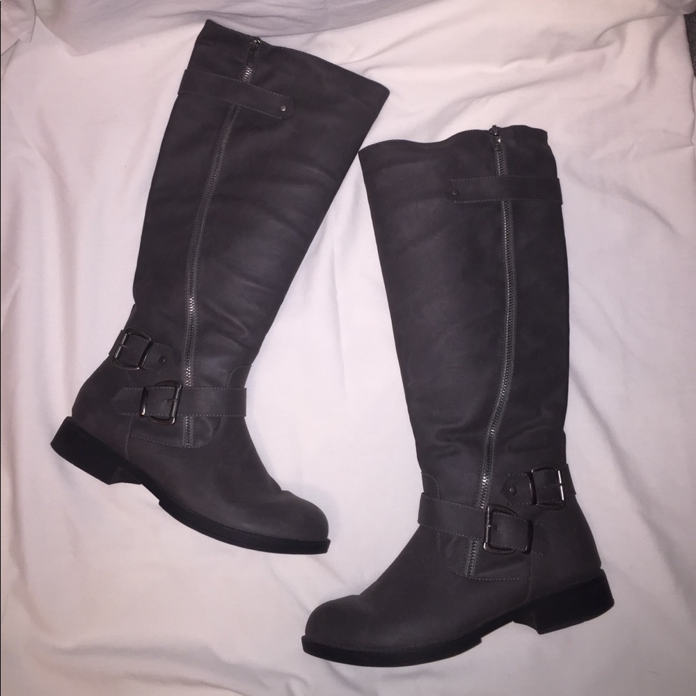 Grey Tall Vanity Boots