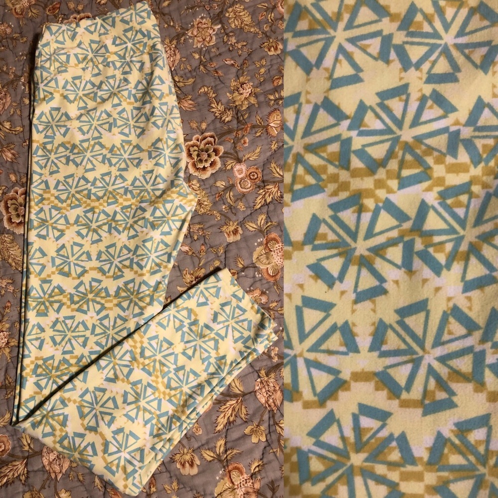 Yellow geometric Lularoe leggings
