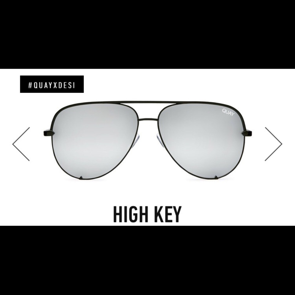 high key Quay sunglasses! Black and silver