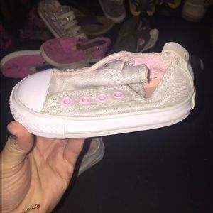 Girls silver converse