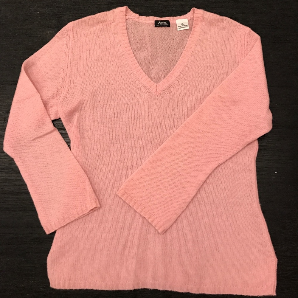Pink cashmere sweater.