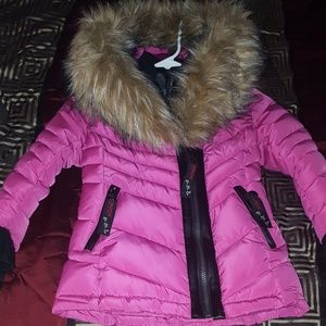 Girls Pink Canada Weathergear Coat w/Faux Fur
