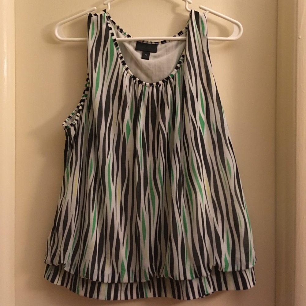 Sleeveless black white green yellow Worthington