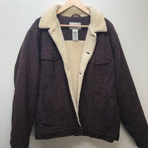 LL BEAN corduroy jacket with fur lining