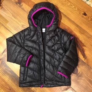 4T Columbia Puffer Jacket - Black with Purple Trim
