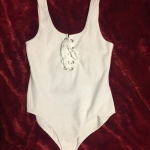 white ribbed bodysuit