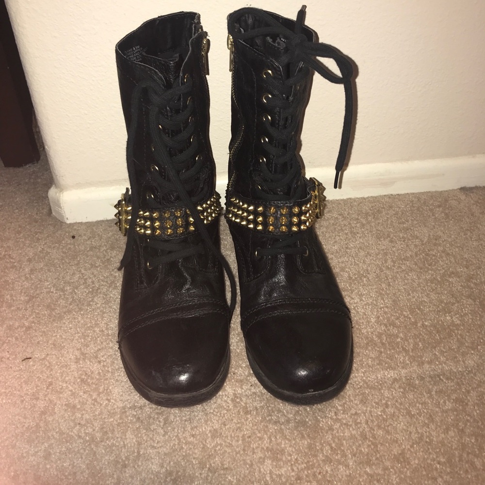 Steve Madden studded troops boots