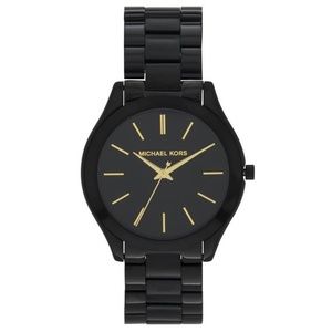 Slim Runway Black Stainless Steel Watch *MK3221*