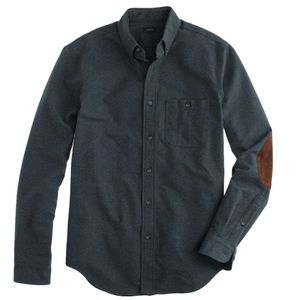 JCrew CHAMOIS ELBOW-PATCH SHIRT in dark grey size