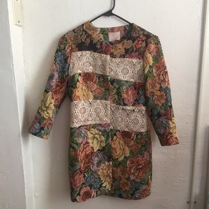 Floral Coat 3/4 sleeve
