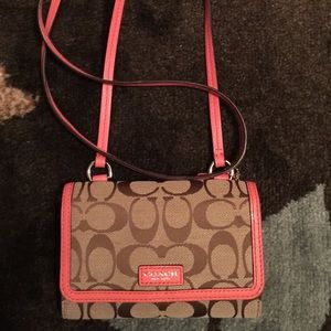 coach mini fold over crossbody wallet