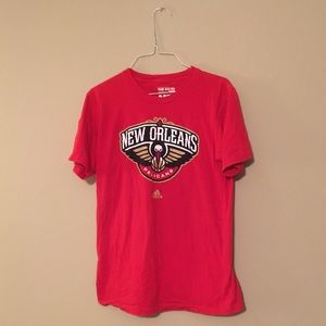 Red New Orleans Pelicans Adidas tee