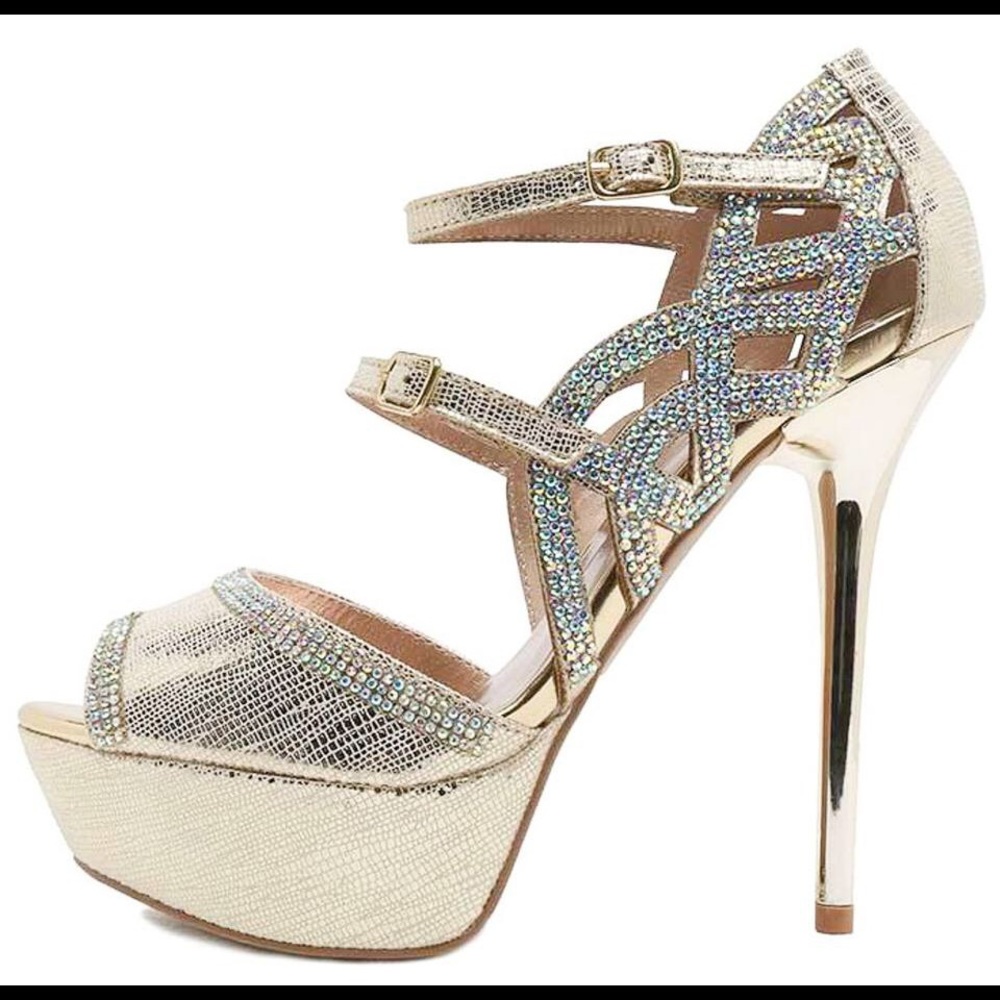 Heel Rhinestone Champagne