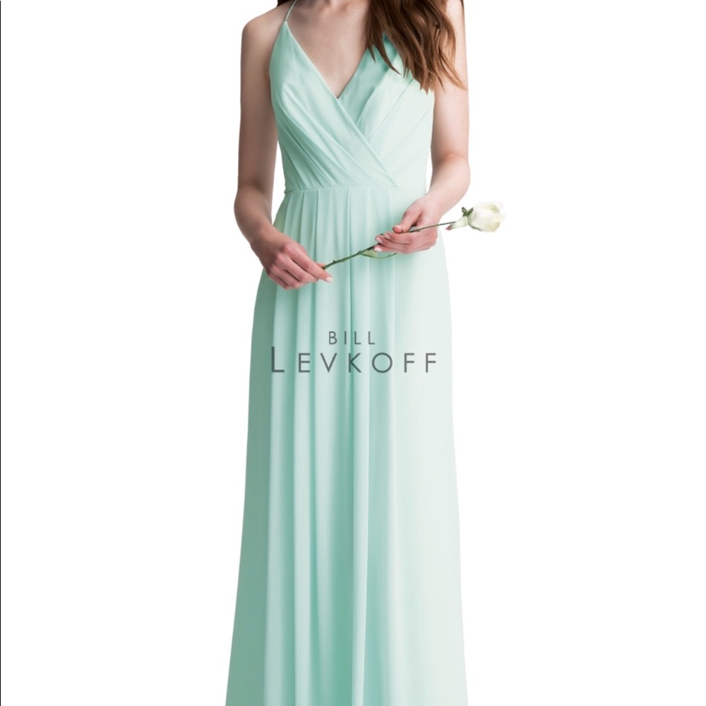 Bill Levkoff mint green bridesmaid dress