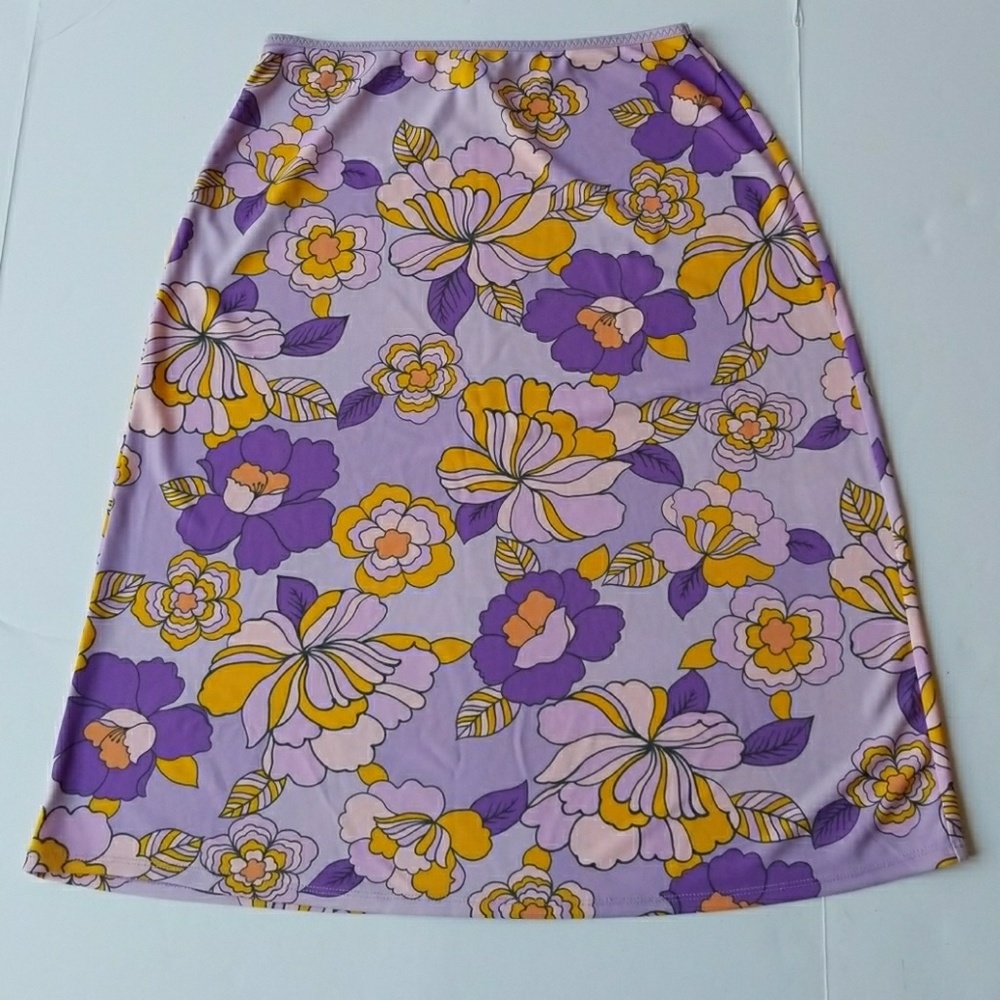 Gap purple Flowered Print A-Line  Skirt Sz M