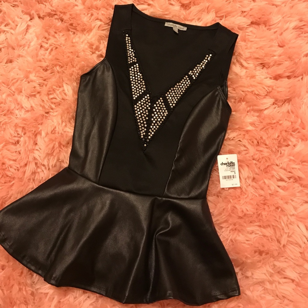 Pleather Peplum top