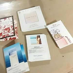 Five sample perfumes
