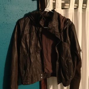 Brown leather jacket