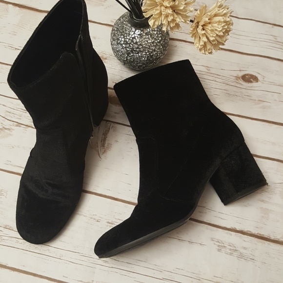 Unisa Shoes - Black Velvet Booties