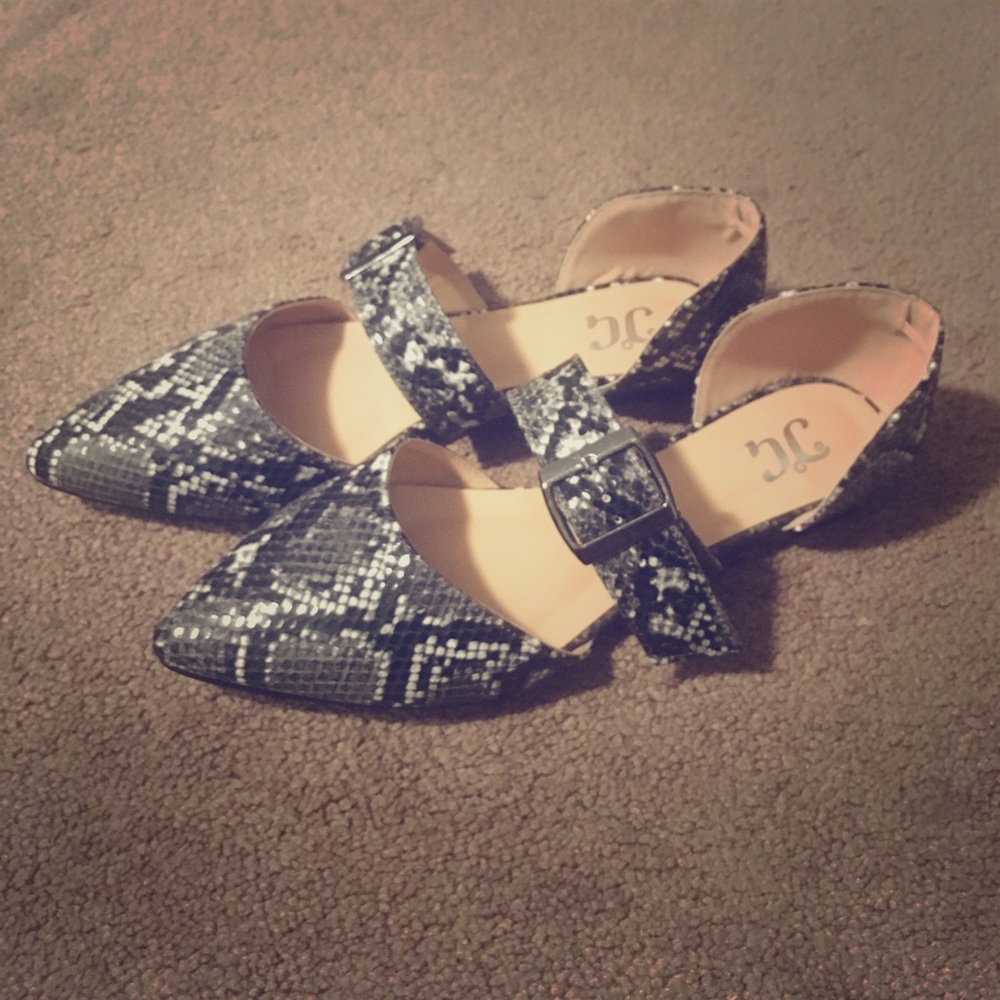 Snake Print Flats