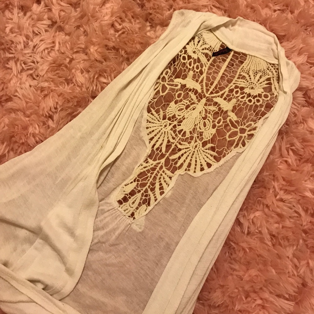 Lacey boho sleeveless cardigan