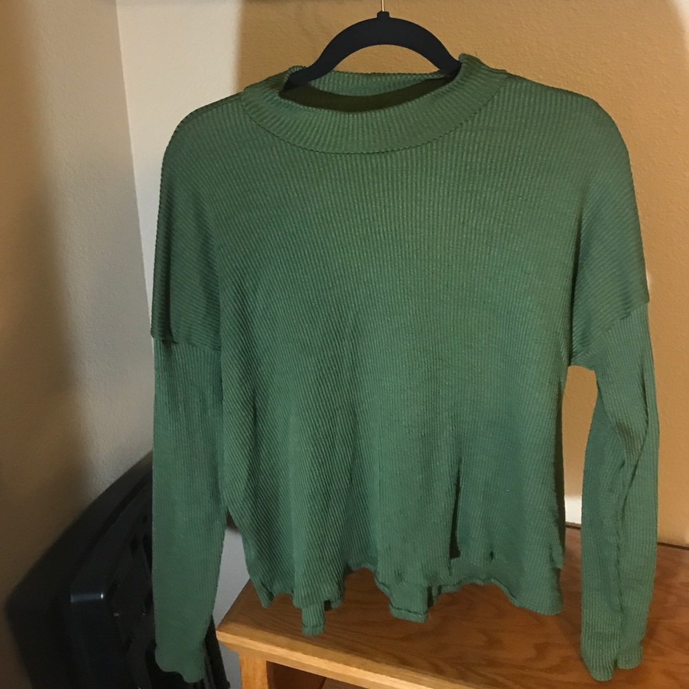 h&M forest green L top
