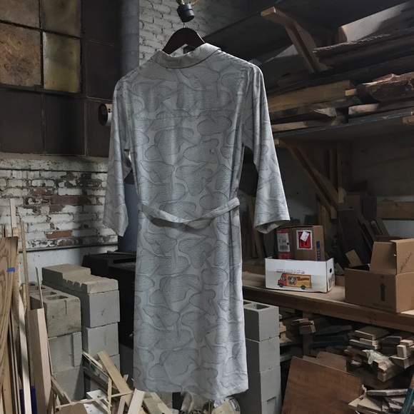 NWOT APC 100% Silk Rock&Leaf Print Shirt Dress - Picture 3 of 5