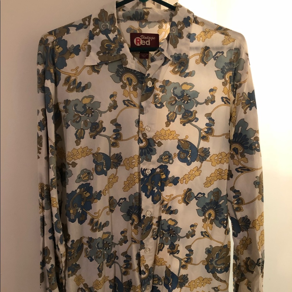 Vintage Red long sleeve dress shirt in large