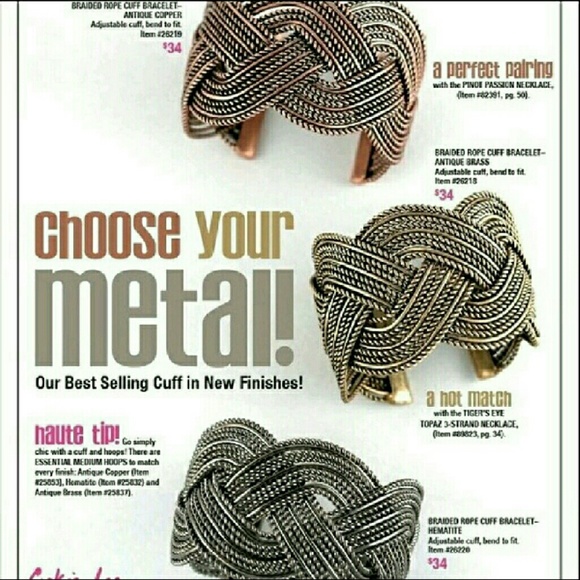 NWT Antique Brass Braided Cuff Bracelet Cookie Lee - Picture 4 of 4