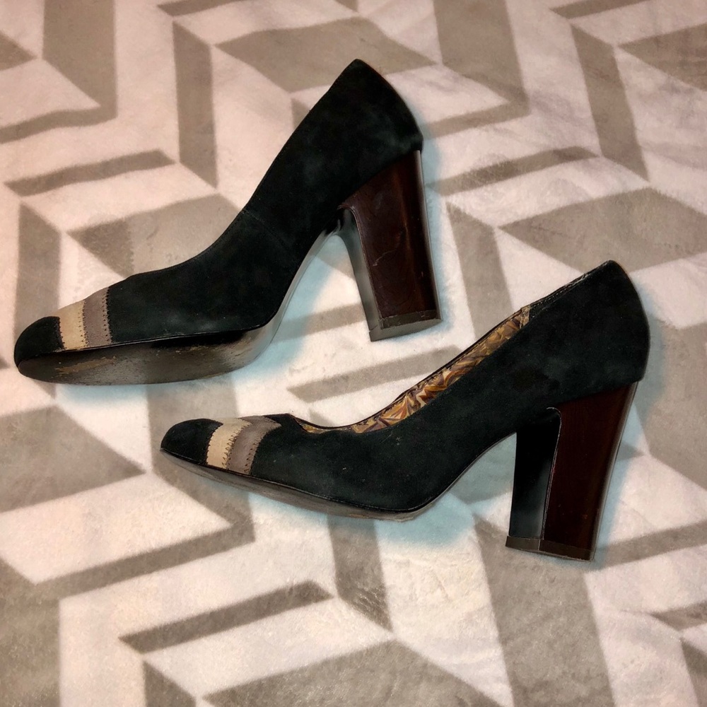Missoni for Target Black Suede Block Heel Pumps