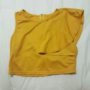 Yellow cute comfy crop top