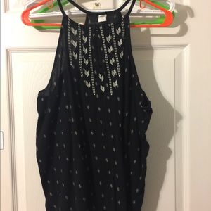 black high neck tank top