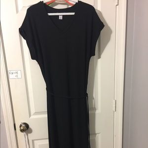 black ribbed stretchy maxi dress