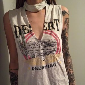 Express open back collar tank